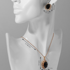 Гарнитур 2 предмета: кулон, серьги «Эдель» круглое трио, цвет чёрно-белый в золоте, 50 см - Фото 2