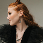 Серьги акриловые «Крик» ножи маски, цвет чёрно-белый в серебре - фото 22937538