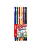 Набор шариковых ручек 6 цветов, 1 мм, однотонный цвет корпуса софтач, в цвет стержня, в блистере - Фото 1