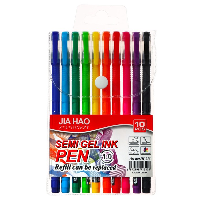 Набор шариковых ручек, 10 цветов, диаметр пишущего узла 1 мм, корпус софт-тач в цвет стержня, в блистере - Фото 1