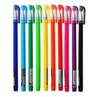 Набор шариковых ручек, 10 цветов, диаметр пишущего узла 1 мм, корпус софт-тач в цвет стержня, в блистере - Фото 2