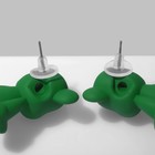 Серьги пластик «Мишки», цвет зелёный - Фото 3