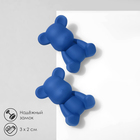Серьги пластик «Мишки», цвет синий - Фото 1