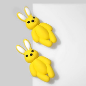 Серьги пластик «Зайцы», цвет жёлтый