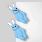 Серьги пластик «Зайцы», цвет голубой - фото 7010602