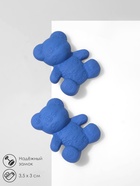 Серьги пластик «Мишки» со смайликами, цвет синий - Фото 2