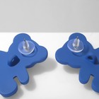 Серьги пластик «Мишки» со смайликами, цвет синий - фото 7010613