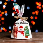 Пакет полиэтиленовый подарочный с ушками "Merry Christmas", 13 х 21,5 см - фото 10700094