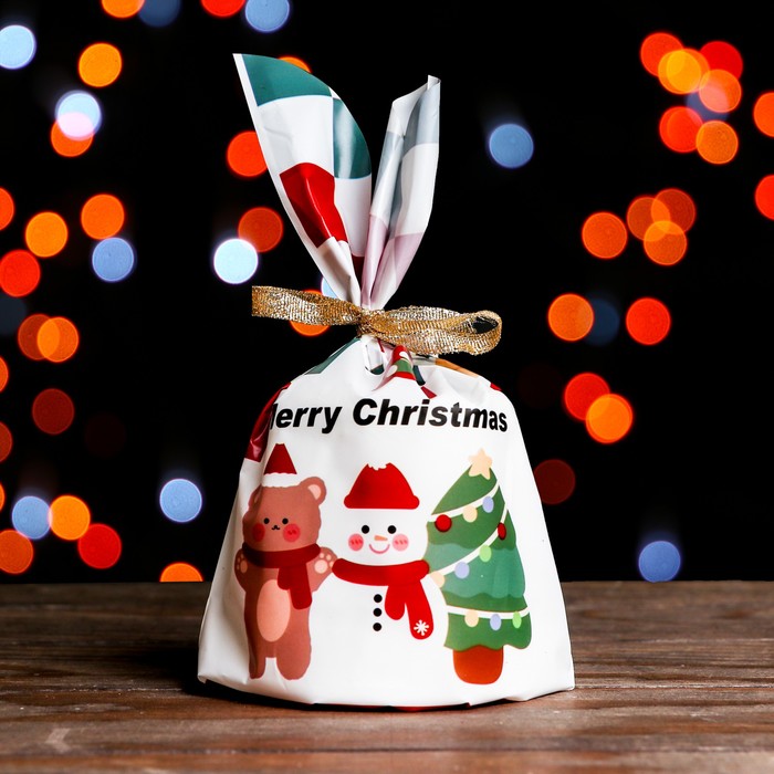 

Пакет полиэтиленовый подарочный с ушками "Merry Christmas", 13 х 21,5 см.