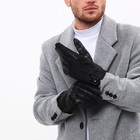 Перчатки мужские, безразмерные, с утеплителем, цвет чёрный - Фото 4