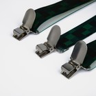 Подтяжки взрослые, ширина 2.5 см, цвет зелёный/коричневый 9721697 - фото 16352349