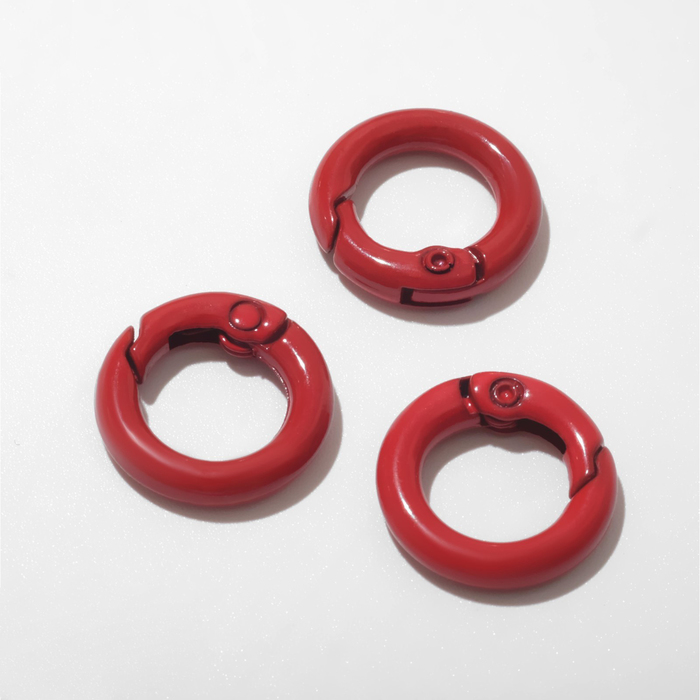 Карабин «Кольцо» d=2 см (набор 3 шт.), цвет красный - Фото 1