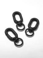 Карабин «Овал» с кольцом 3.8×1.7×0.45 см (набор 3 шт.), матовый чёрный - Фото 1