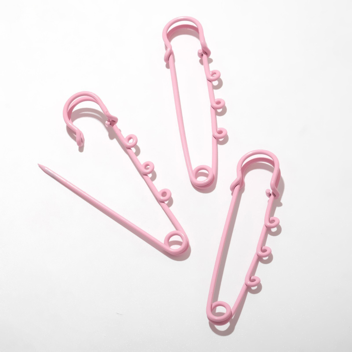 Булавка для подвесок (набор 3 шт.) L=6,5 см, цвет розовый - Фото 1