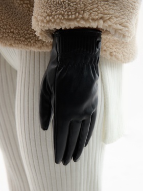 Перчатки женские, безразмерные, с утеплителем, цвет чёрный