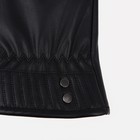 Перчатки женские кожаные, безразмерные, с утеплителем, цвет чёрный - фото 24679552