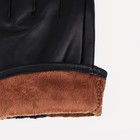 Перчатки мужские, размер 21, с утеплителем, цвет чёрный - Фото 3