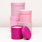 Набор шляпных подарочных коробок 5 в 1« Феерия», розовый, 23×23 - 14×14 см - Фото 3