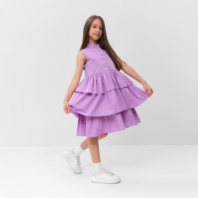 Платье для девочки MINAKU: Cotton collection на пуговицах, сиреневое, рост 116 см