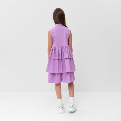 Платье для девочки MINAKU: Cotton collection на пуговицах, сиреневое, рост 116 см