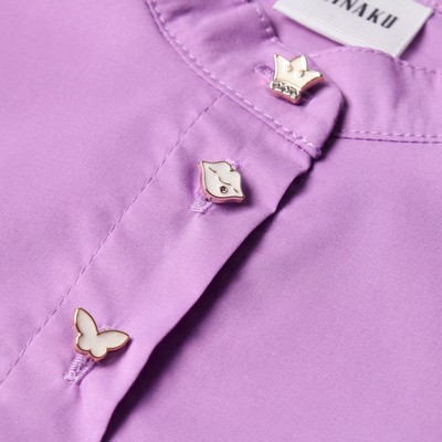 Платье для девочки MINAKU: Cotton collection на пуговицах, сиреневое, рост 116 см