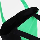 Сумка текстильная на молнии, цвет чёрный/зелёный - Фото 3