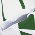 Сумка текстильная на молнии, цвет белый/зелёный - фото 12013966