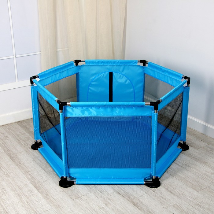 Манеж детский «Играем вместе» голубого цвета, размер — 130 × 130 × 65 см