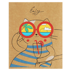 Тетрадь 48 листов в клетку с двойной обложкой, на скрепке, "Прятки", обложка 1 крафтовый картон с вырубкой, обложка 2 мелованная бумага, блок 60 г/м2 - фото 24643326