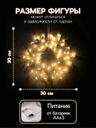 Светодиодная фигура «Снежинка» 30 см, металл, от батареек ААх3, свечение тёплое белое - Фото 2