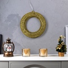 Светодиодная фигура «Венок» 30 см, металл, от батареек ААх3, свечение тёплое белое - Фото 5