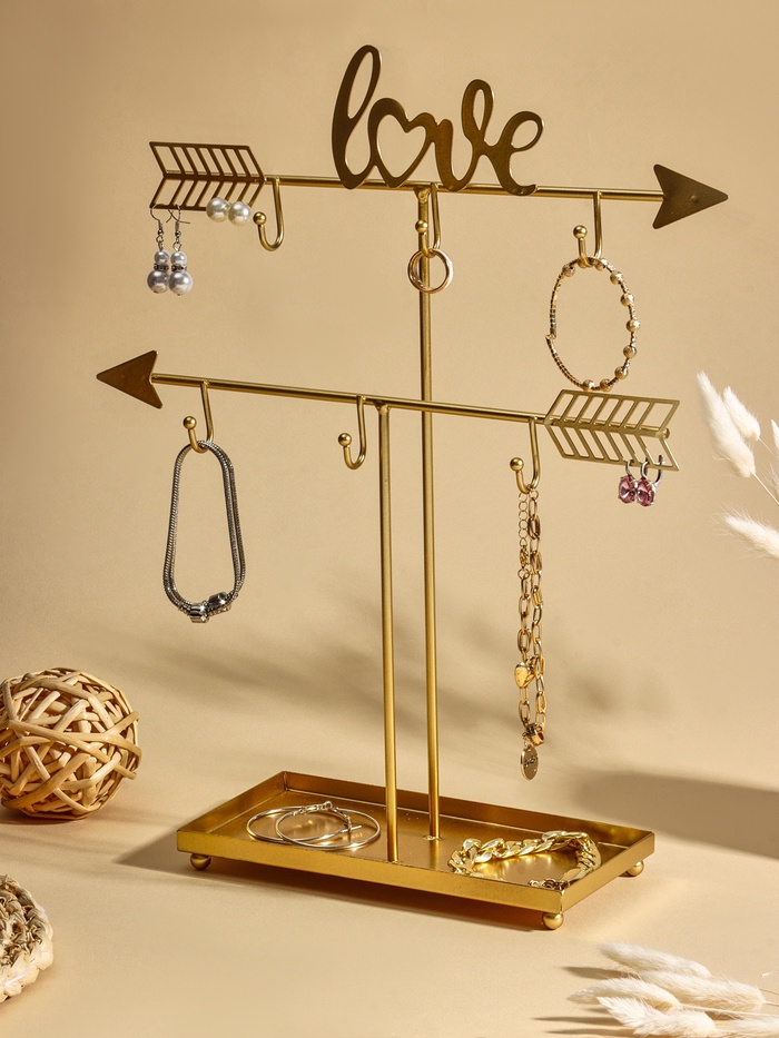 Подставка для украшений с местом для хранения «Любовь», 29.5×10×38 см, под золото - Фото 1