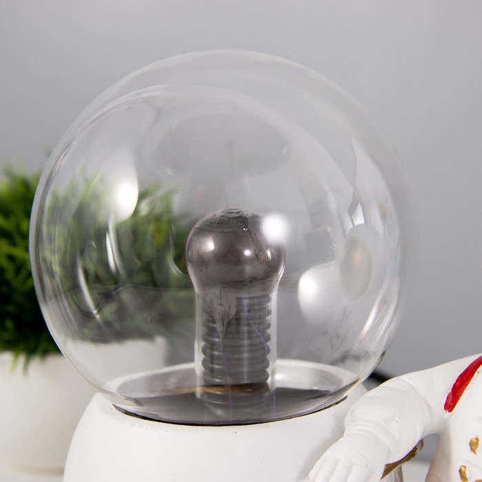 Плазменный шар "Космик" белый 15х10х18 см RISALUX - фото 1888668851
