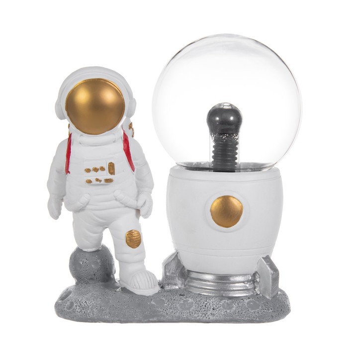 Плазменный шар "На марсе" белый 14х10х19 см RISALUX - фото 1888668876