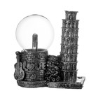 Плазменный шар "Пизанская башня" серый 14х10х16 см RISALUX - фото 22414898