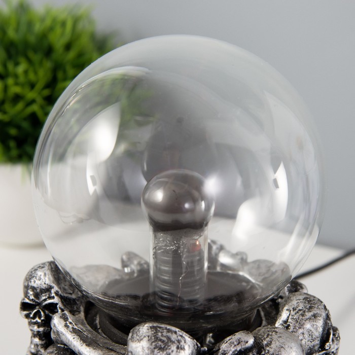Плазменный шар "Адский огонь" серый 13х13х17 см RISALUX - фото 1890150362