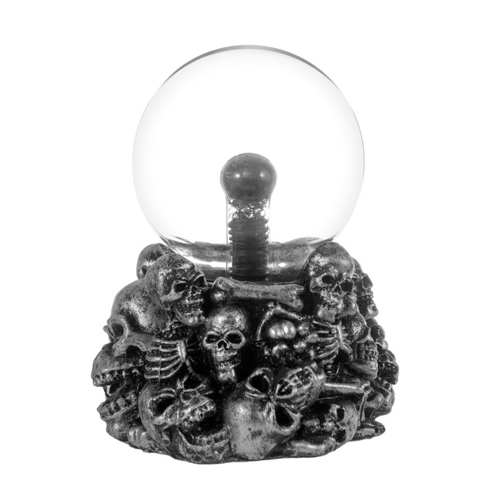 Плазменный шар "Адский огонь" серый 13х13х17 см RISALUX - фото 1890150364
