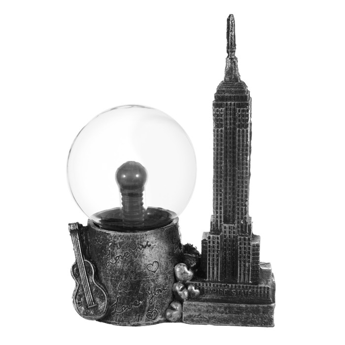 Плазменный шар "Эмпайер стейт" серый 14х8х20 см RISALUX - фото 1890150421