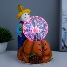 Плазменый шар "Хэллоуин" цветной 15х17х22 см - фото 3877213