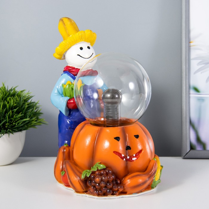 Плазменный шар "Хэллоуин" цветной 15х17х22 см RISALUX - фото 1888668987
