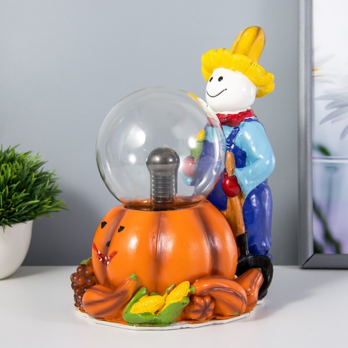 Плазменный шар "Хэллоуин" цветной 15х17х22 см RISALUX - фото 1888668988