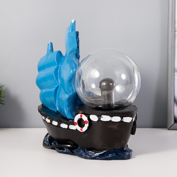 Плазменный шар "Корабль" синий 25х10х22 см RISALUX - фото 1890150503