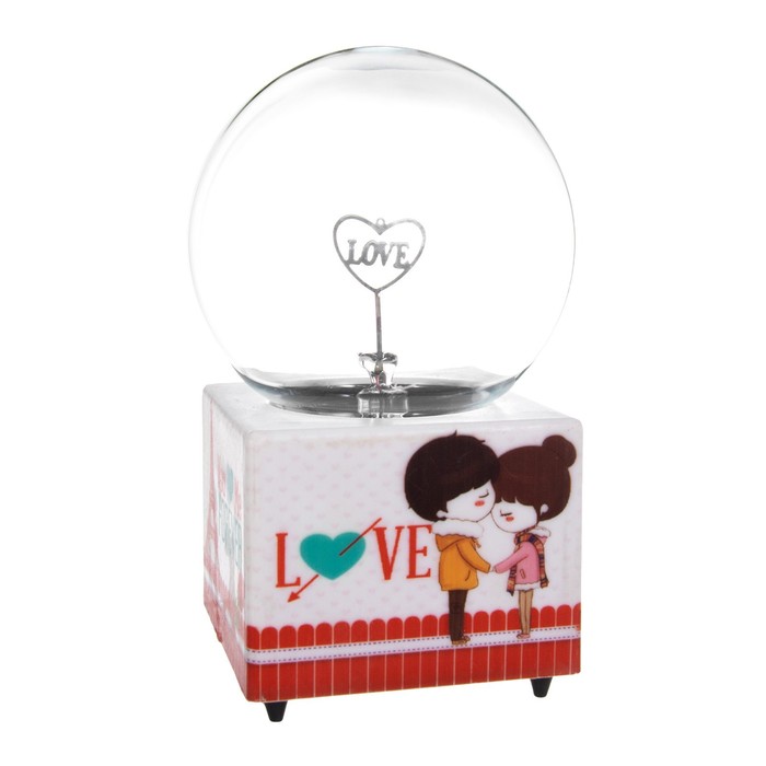 Плазменный шар "Любовь" цветной 8,5х8,5х17 см RISALUX - фото 1907785557