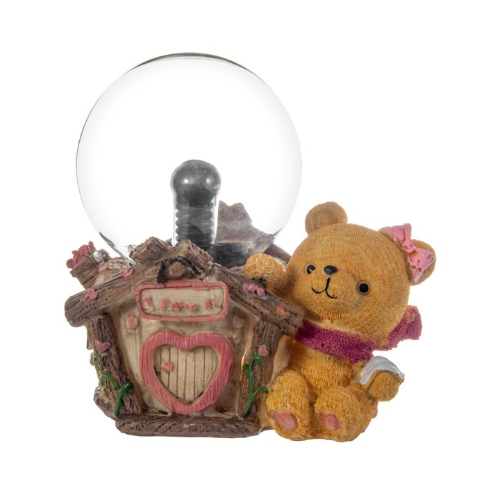 Плазменный шар "Мишутка" цветной 12х10х17 см RISALUX - фото 1909247750