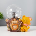 Плазменный шар "Мишка" цветной 14х12х17 см RISALUX - фото 319663859