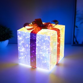 Ночник "Подарок" LED прозрачный 16x16х16 см