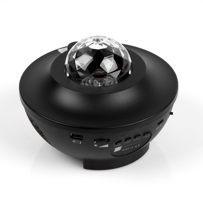 Световой прибор "Звездное небо" черный, 19х12 см, лазер/проектор, USB, Bluetooth, муз, RGB