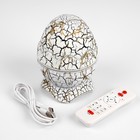 Световой прибор «Яйцо динозавра» 10 см, динамик, съёмная полусфера, свечение RGB, пульт ДУ, USB, белый - Фото 19