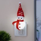 Ночник "Снеговик" LED белый 6х6х18 см RISALUX - фото 23086605