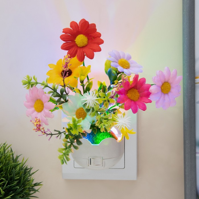 Ночник "Цветы" LED RGB 5х8х12 см RISALUX